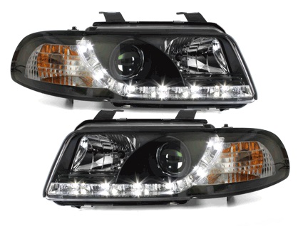 AUDI A4 DEVILEYES FAROVI REAL LED/HROM,BLACK 95-00